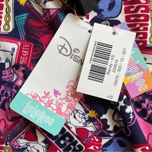 LuLaRoe Women’s XS Randy Baseball Tee Disney Villains Raglan Sleeves Loungewear - Picture 12 of 16